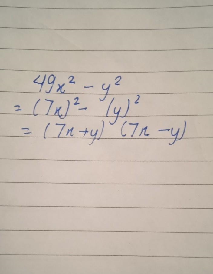 Which expression shows the factored form of 49x² - y²?-example-2