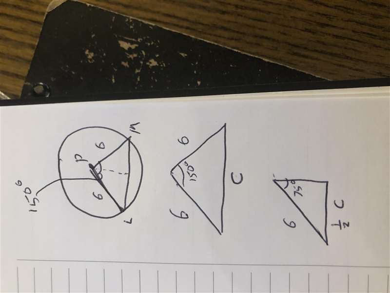 FIND THE LENGTH OF THE CHORD LM-example-2