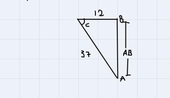 Use the Pythagorean Theorem to find AB. What is the trigonometric ratio equivalent-example-1