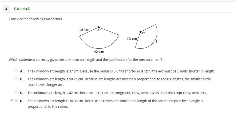 • Find the length of a 50° arc of a circle whose radius is 4 cm. • explain why the-example-1