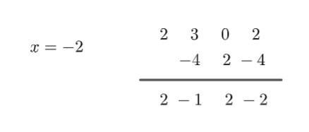 How do I divide this?\frac{2 {x}^(3) + 3 {x}^(2) + 2 }{x + 2}-example-1