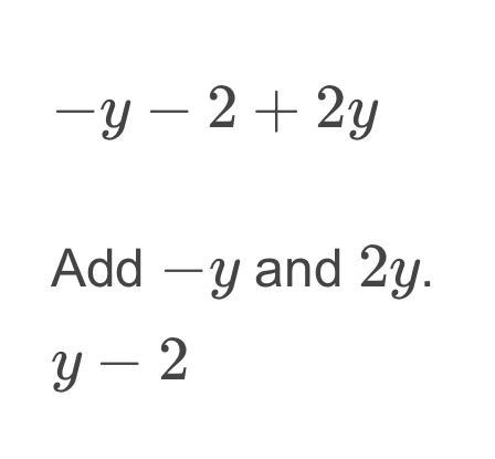 Simplify - (y+2) +2y-example-1