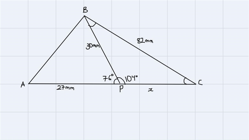 In a triangle ABC, a line BP is drawn from B so that P lies on the side AC. For the-example-1