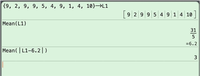 What is the mean absolute deviation of the following set of data? 9 2 9 9 5 4. 9 1 4 10-example-1