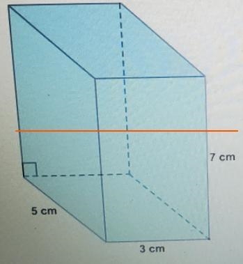 The given right rectangular prism is sliced horizontally. Find the dimensions of the-example-1