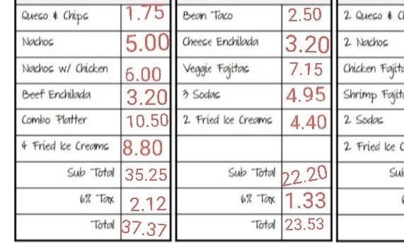 What is the total of all 3 tickets below. use the menu to solve-example-1