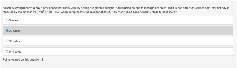 Allison is saving money to buy a new phone that costs $600 by selling her graphic-example-1