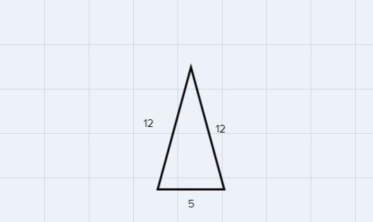 If the length of two sides of an isosceles triangle are 5 and 12 what is the length-example-1