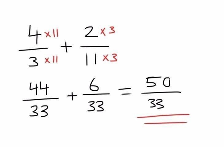 What is 4/3 + 2/11? Simplest form but as a fraction-example-1