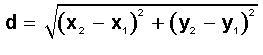 Find the distance between the points P(2, 5) and Q(-1, -4).[A] 2[B] 90[C] -12[D] 3V-example-1