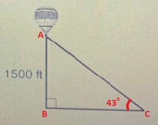 14. The angle of elevation from a person lying on the ground to a hot-air balloon-example-1