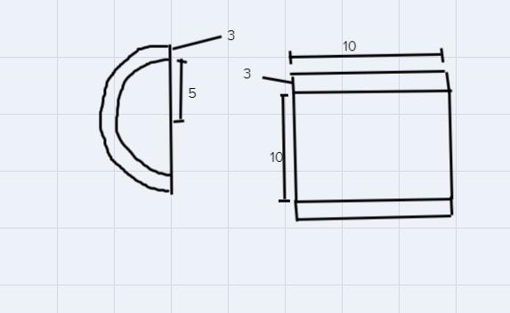 A swimming pool is in the form of a semicircular-sided figure-example-1