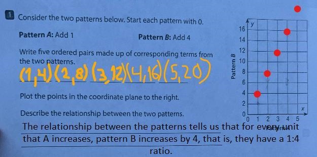 Two patterns start at 0. The rule for the first pattern is add 1. The rule for the-example-1