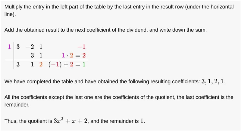 Use synthetic division to determine the remainder when 3x 3 − 2x 2 + x − 1 is divided-example-1