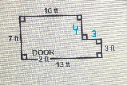 What will it cost to place baseboard around the region shown if the baseboard costs-example-1