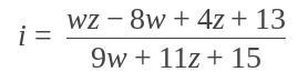 Describe all solutions to zw - 3w - 2iw + 4z = 7iw + 5w + 11iz - 13 + 15i where z-example-3