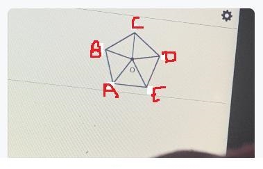 Point O is the center of regular pentagon ABCDE. Find the image of the given point-example-3