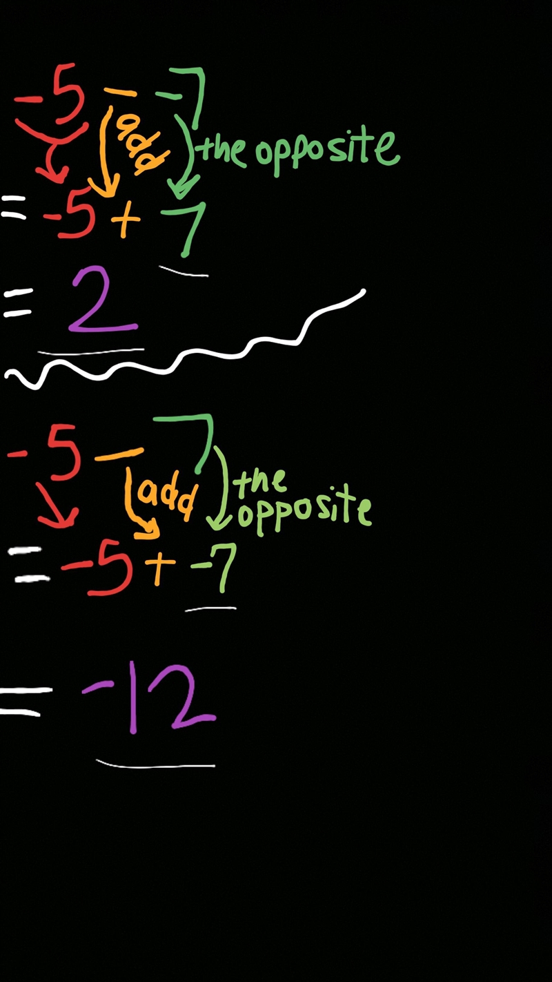 Please help quick! Subtracting a number is the same as adding its opposite. Use this-example-1