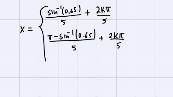 Solve sin(3x)cos(8x) - cos(3x) * sin(8x) = - 0.65 for the smallest positive solution-example-5