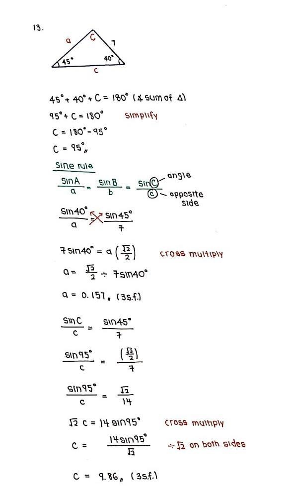 NO LINKS!!! Solve each triangle. Part 1a​-example-1