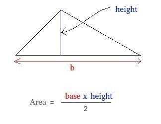 A triangle has a base height of 40cm a perpendicular height of 25cm. What is the area-example-1