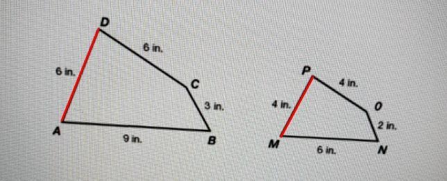 Match the corresponding sides: 6 in. 6 in. C 0 A N gin B Column A Column B DA a. PO-example-1