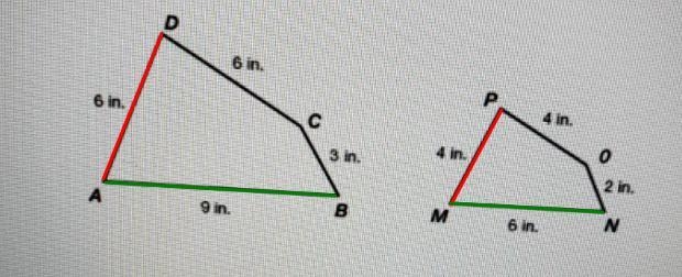 Match the corresponding sides: 6 in. 6 in. C 0 A N gin B Column A Column B DA a. PO-example-2