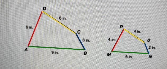 Match the corresponding sides: 6 in. 6 in. C 0 A N gin B Column A Column B DA a. PO-example-3