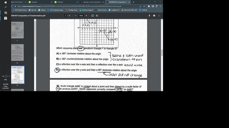 Describe a set of transformations that would map triangle FGH onto F'G'H-example-1