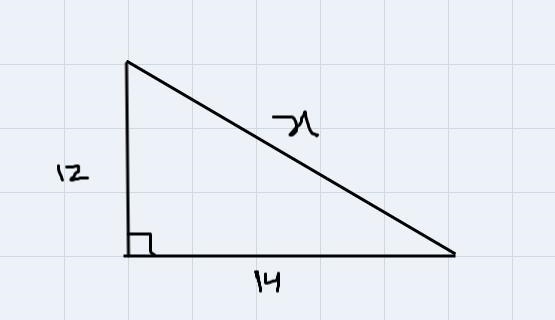 Find the length of the unlabeled side. two sides are 12 and 14 .-example-1