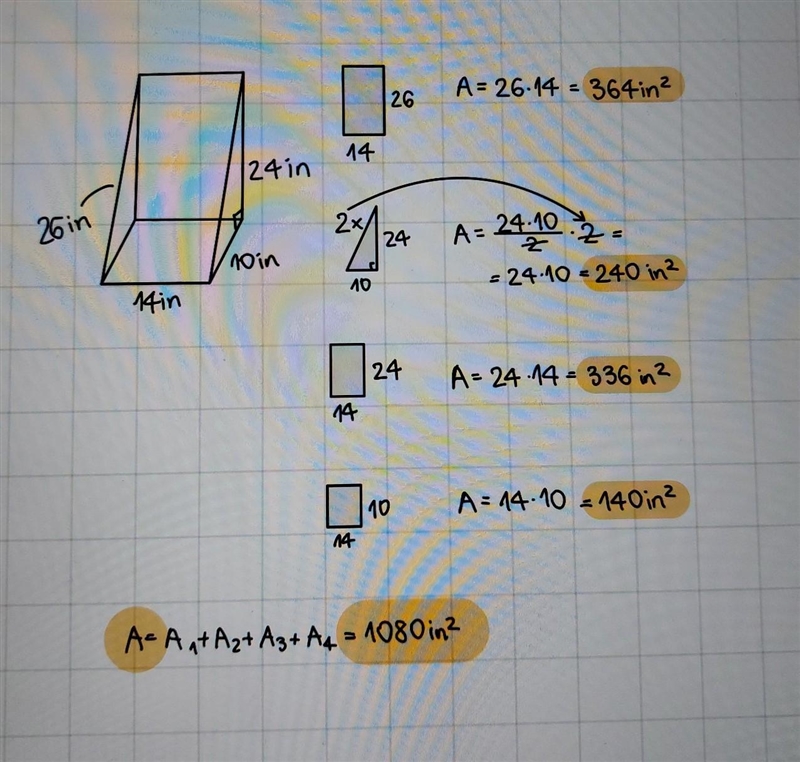 Find the surface area of this triangular prism. Be sure to include the correct unit-example-1