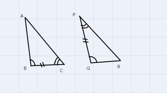 Hi I habe to state if the two triangles are congruent, if they are, state how you-example-1