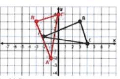 which of the following graphs match the indicated rotation? Point “R” Rotated 90 degrees-example-1