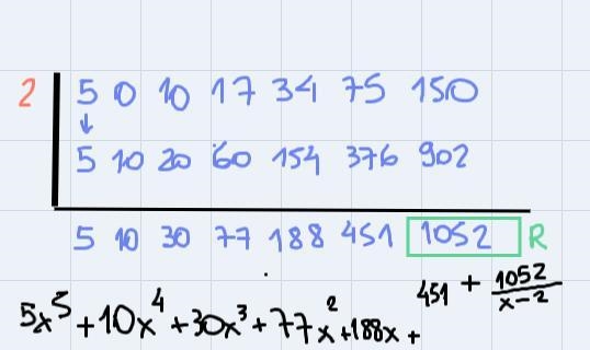 Using synthetic division for the following problem, what number would go in the divisor-example-1