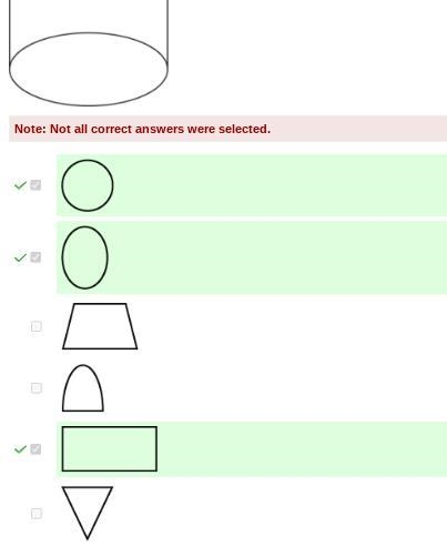 Select all the shapes that are cross sections of a cylinder. A line B oval C triangle-example-1