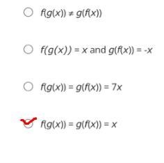 If f and g are inverses of each other, what are g(f(x)) and f(g(x)) equal to?-example-2