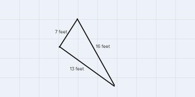 Calculate the perimeter of the triangle shownA) 36 feetB) 29 feetC) 23 feetD) 20 feet-example-1