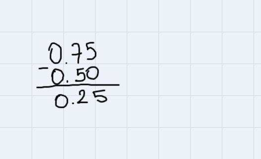 3/4-5/10= how to solve and get answer. in fraction form and decimal-example-2