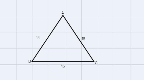 List the angles in order from the largest to the smallest for triangle ABC AB=14AC-example-1