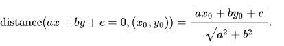 Find the distance between K(0,-1) to the line whose equation is y = 2x + 4 1-example-1