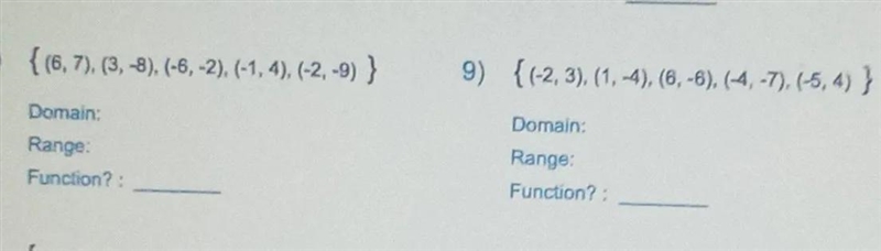 Find the following Part A and Part Bthen compare if it's an function or not-example-1