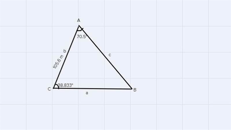 Points A and B are on opposite sides of a lake. A point C is 105.6 meters from A. The-example-1