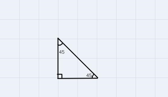 Questionif triangle ABC has one angle measuring 90° and one angle mealuring 45, which-example-1