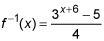 Determine the inverse of the function f(x) = log3(4x + 5) − 6. f inverse of x is equal-example-1