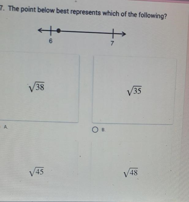 17. The point below best represents which of the following? A 6 7 138 V35 OA O B. V-example-1