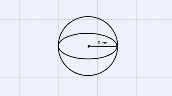 A spherical ball has a radius of 6 centimeter. Calculate the volume of the ball.-example-1