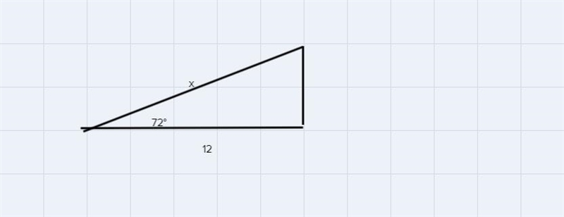 A train travels on the bearing 72 degrees until it is 12 km east of its starting point-example-1