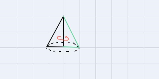 If a right triangle is continuously rotated around one of its legs, which 3-dimensional-example-1