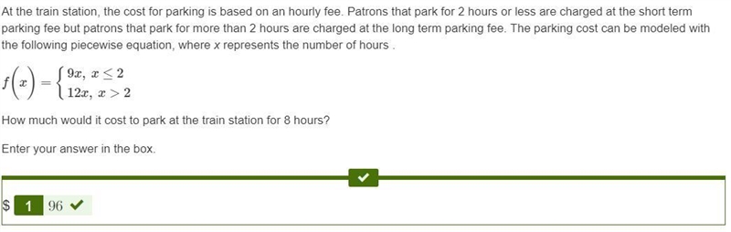 At the train station, the cost for parking is based on an hourly fee. Patrons that-example-1