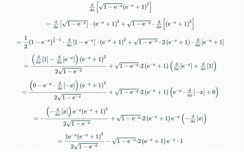 Math calculus find the first derivative of the given function.-example-1